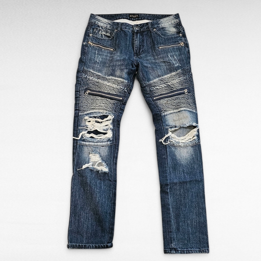 CJ Black Premium Distressed Skinny Flex Jeans 32/34